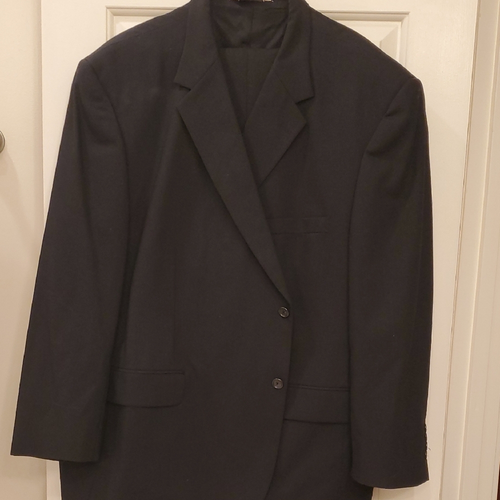 Pronto Uomo Elegant Black Wool Suit